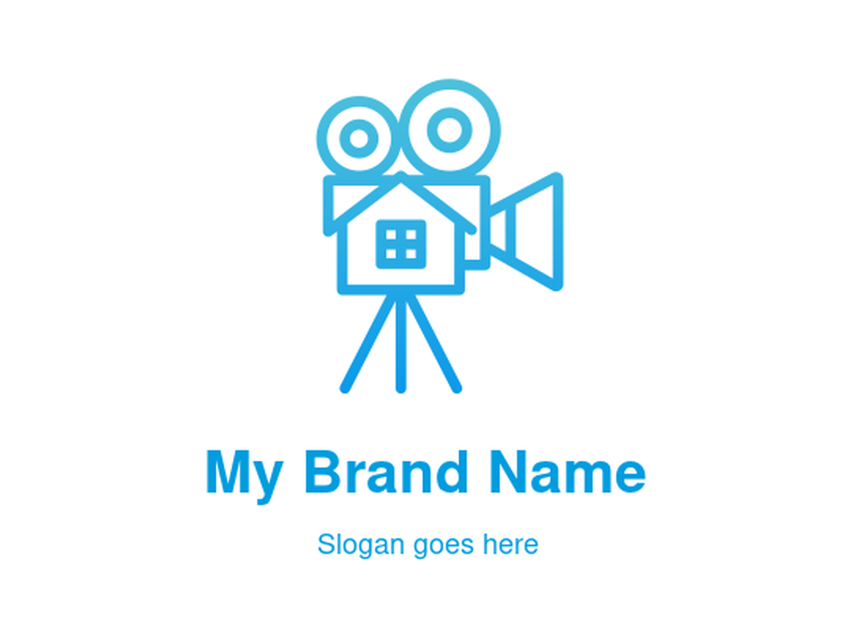 Vintage Film Camera with House Logo Design for Home Video Production and Real Estate Media Brands